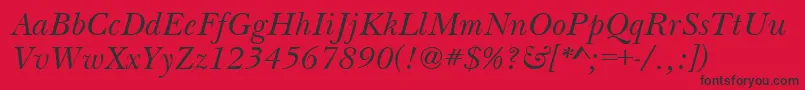 BasilItalic Font – Black Fonts on Red Background