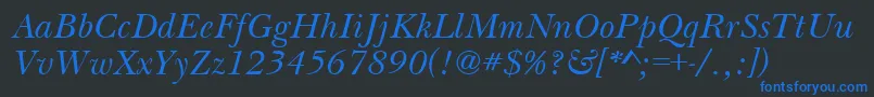 BasilItalic Font – Blue Fonts on Black Background
