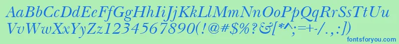BasilItalic Font – Blue Fonts on Green Background