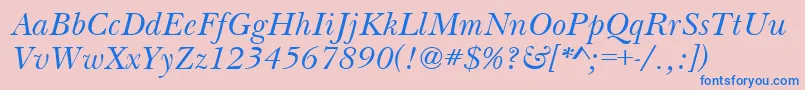 フォントBasilItalic – ピンクの背景に青い文字