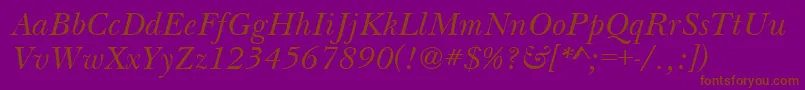 BasilItalic Font – Brown Fonts on Purple Background