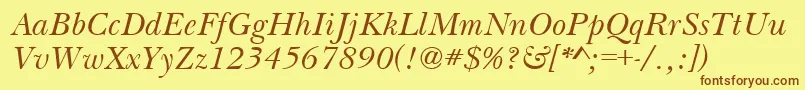 BasilItalic Font – Brown Fonts on Yellow Background