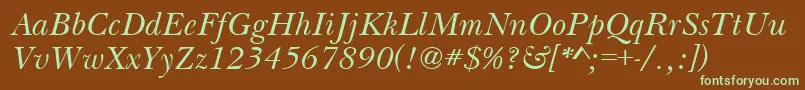 BasilItalic Font – Green Fonts on Brown Background