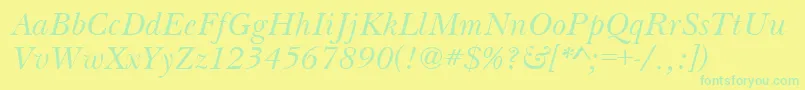 BasilItalic Font – Green Fonts on Yellow Background