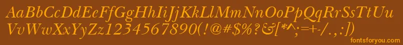 BasilItalic Font – Orange Fonts on Brown Background
