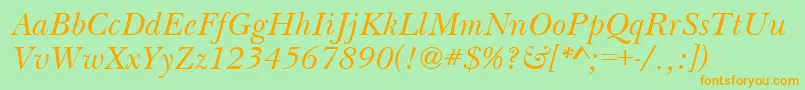 BasilItalic Font – Orange Fonts on Green Background