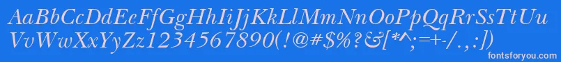 BasilItalic Font – Pink Fonts on Blue Background