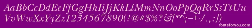 BasilItalic Font – Pink Fonts on Purple Background