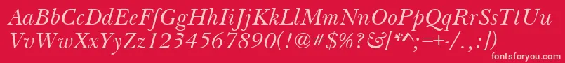 BasilItalic Font – Pink Fonts on Red Background