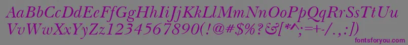 BasilItalic-Schriftart – Violette Schriften auf grauem Hintergrund