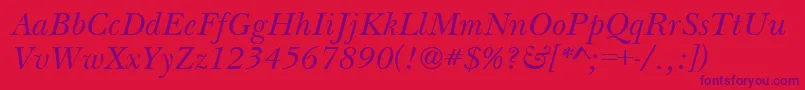 BasilItalic Font – Purple Fonts on Red Background