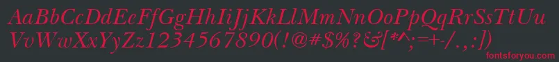 BasilItalic Font – Red Fonts on Black Background