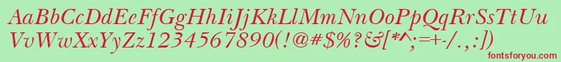 BasilItalic Font – Red Fonts on Green Background