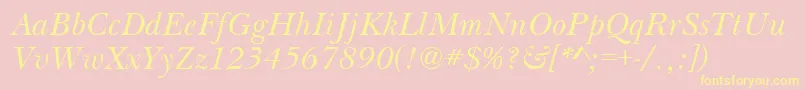 BasilItalic Font – Yellow Fonts on Pink Background