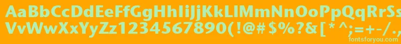 StoneSansItcTtBold Font – Green Fonts on Orange Background