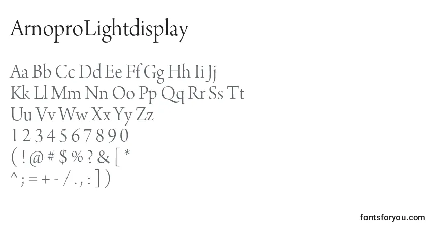 ArnoproLightdisplay Font – alphabet, numbers, special characters