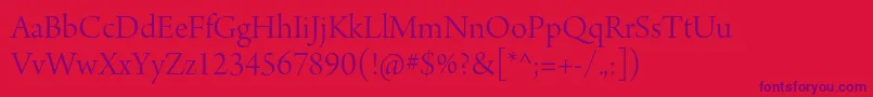 ArnoproLightdisplay Font – Purple Fonts on Red Background
