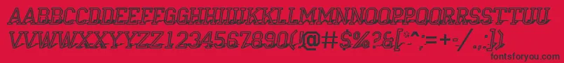 Campu23 Font – Black Fonts on Red Background