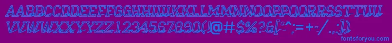 フォントCampu23 – 紫色の背景に青い文字