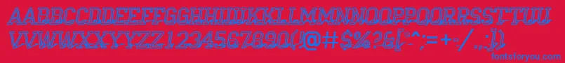 Campu23 Font – Blue Fonts on Red Background