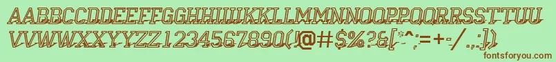 Campu23 Font – Brown Fonts on Green Background