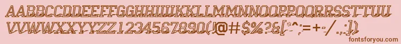 Campu23-fontti – ruskeat fontit vaaleanpunaisella taustalla