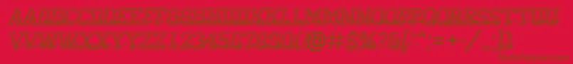 Campu23-fontti – ruskeat fontit punaisella taustalla