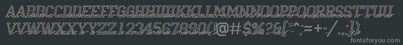 Campu23-fontti – harmaat kirjasimet mustalla taustalla