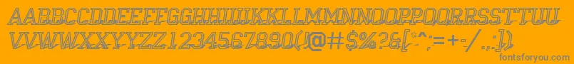 Campu23-fontti – harmaat kirjasimet oranssilla taustalla