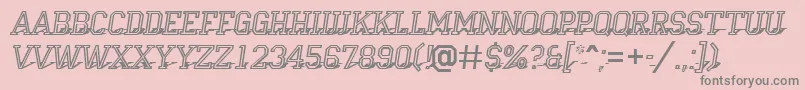 Campu23-fontti – harmaat kirjasimet vaaleanpunaisella taustalla