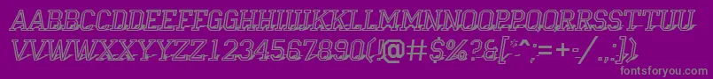 Campu23-fontti – harmaat kirjasimet violetilla taustalla