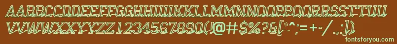 Campu23 Font – Green Fonts on Brown Background