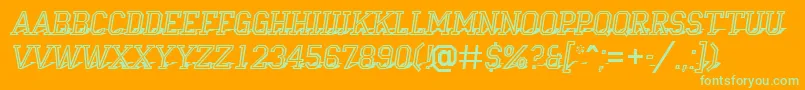 Шрифт Campu23 – зелёные шрифты на оранжевом фоне