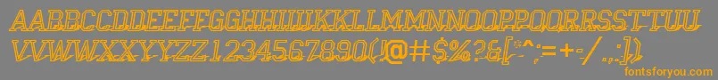 フォントCampu23 – オレンジの文字は灰色の背景にあります。