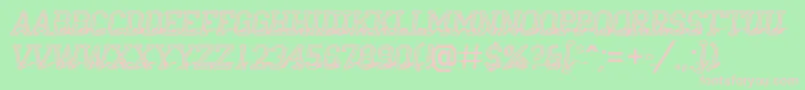 Campu23-fontti – vaaleanpunaiset fontit vihreällä taustalla