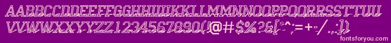 Campu23-fontti – vaaleanpunaiset fontit violetilla taustalla