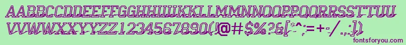 Campu23 Font – Purple Fonts on Green Background