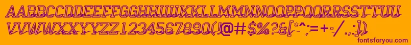 Campu23 Font – Purple Fonts on Orange Background