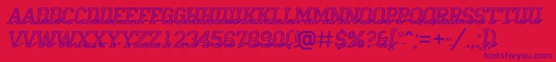 フォントCampu23 – 赤い背景に紫のフォント