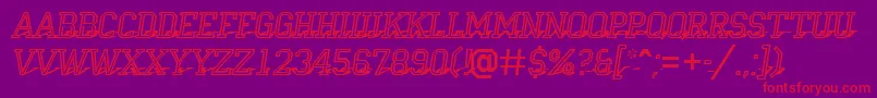 Campu23-Schriftart – Rote Schriften auf violettem Hintergrund