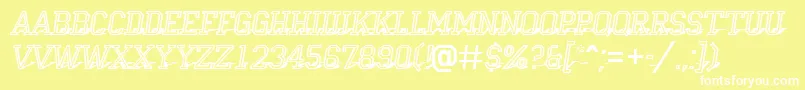 Шрифт Campu23 – белые шрифты на жёлтом фоне