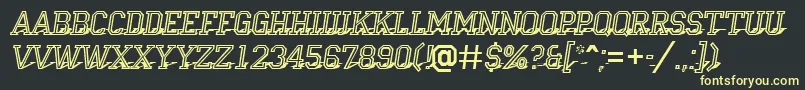 Campu23 Font – Yellow Fonts on Black Background