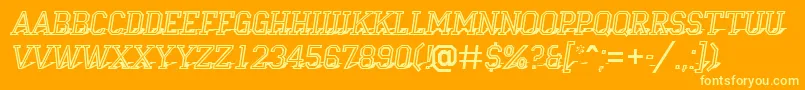 Campu23-fontti – keltaiset fontit oranssilla taustalla