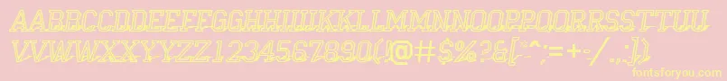 Campu23 Font – Yellow Fonts on Pink Background