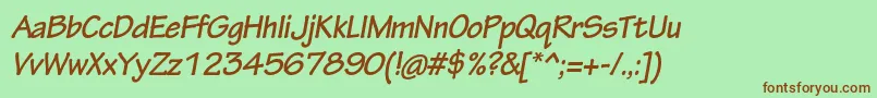 TektonproBoldobl Font – Brown Fonts on Green Background