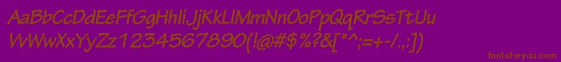 TektonproBoldobl Font – Brown Fonts on Purple Background