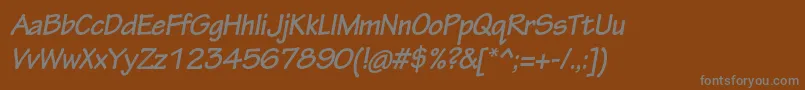 フォントTektonproBoldobl – 茶色の背景に灰色の文字