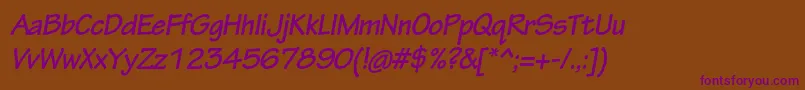 TektonproBoldobl Font – Purple Fonts on Brown Background