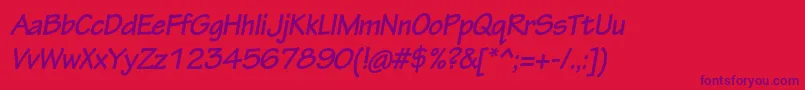TektonproBoldobl Font – Purple Fonts on Red Background