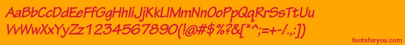 TektonproBoldobl Font – Red Fonts on Orange Background
